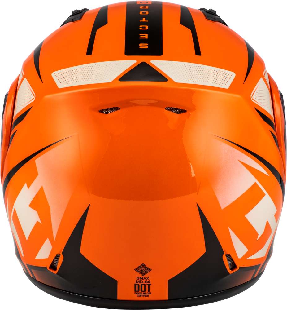 Gmax MD-04 Modular Snow Helmet Sector Gloss Orange Black Electric Shield