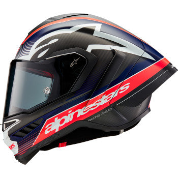 Alpinestars Supertech R10 Full Face Helmet Matte Black/Carbon Red Fluo/Blue