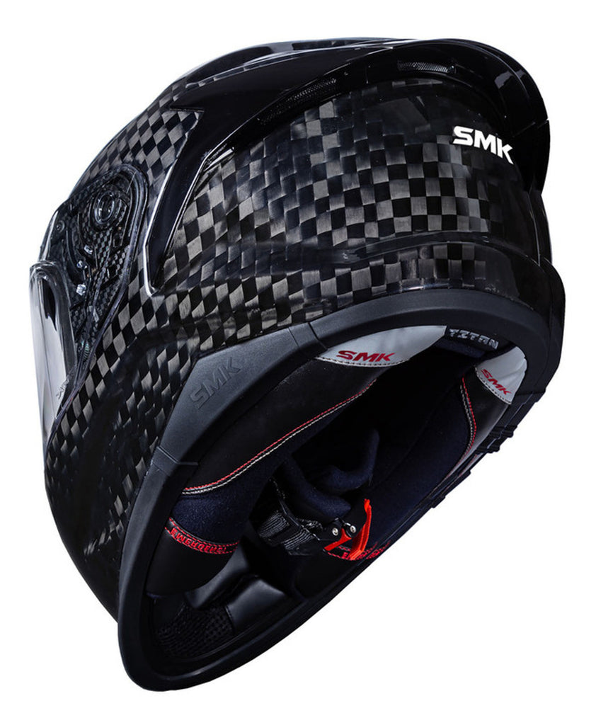 SMK Titan V2 Carbon Gloss Black Full Face Bluetooth Helmet