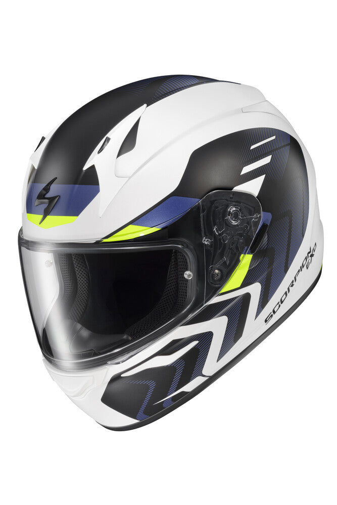 Scorpion EXO-R320 Alchemy Helmet White/Blue/Hi-Viz 2XL Scorpion EXO-R320 Alchemy Helmet White/Blue/Hi-Viz 2XL