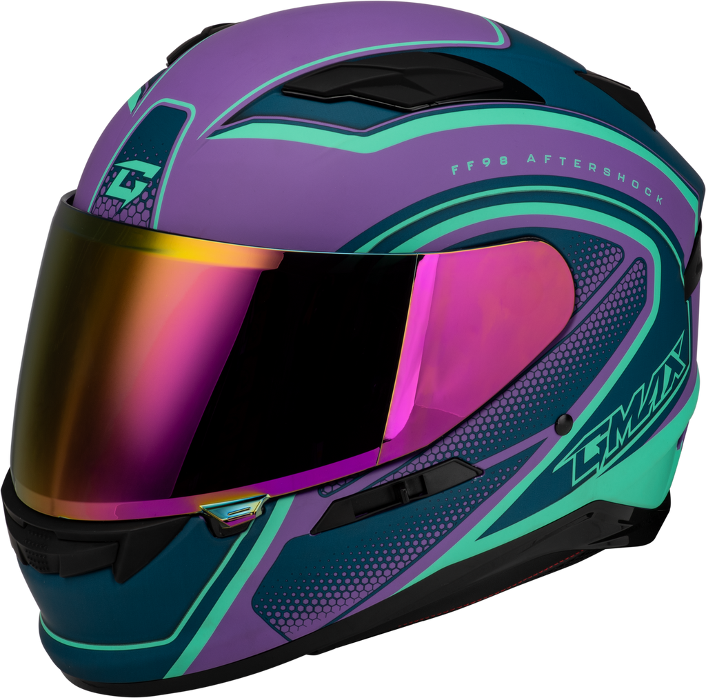 Gmax FF-98 Full Face Helmet Aftershock Purple/Blue Matte