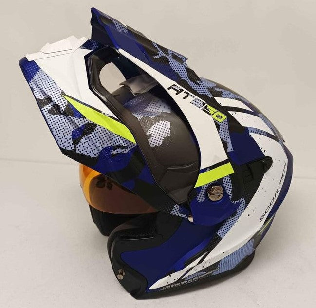 scorpion at-950 modular helmet EXO-AT950 Dual Sport Snow Zec Orange HelmetCountry.com tinted visor for improved visual contrast in winter terrain Scorpion EXO-AT950 Neocon Helmet (Silver,
