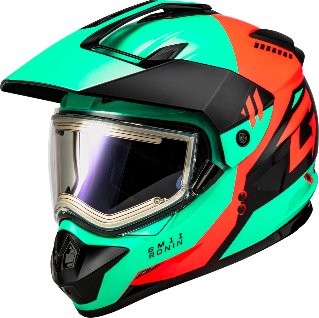 Gmax GM-11S Ronin Snow Helmet Aqua Coral Electric Shield