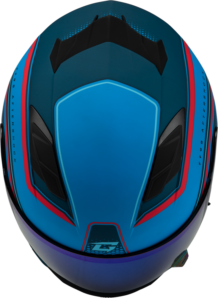 Gmax FF-98 Full Face Helmet Aftershock Matte Blue/Red