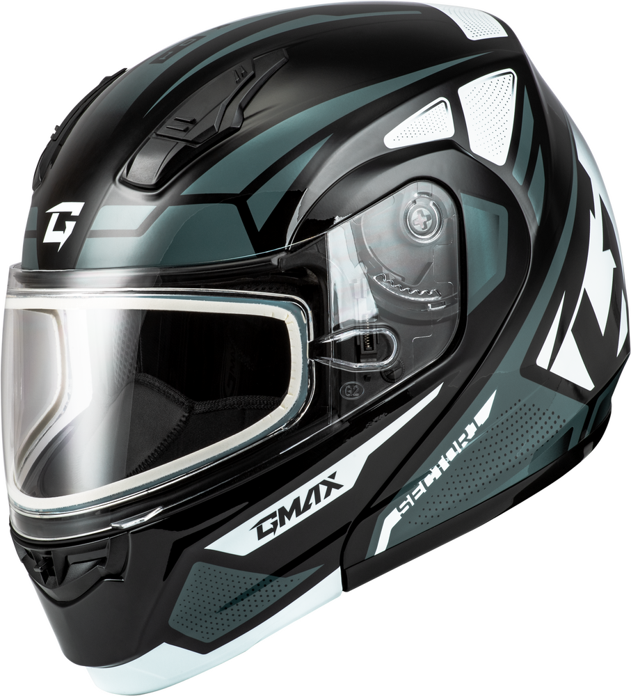 Gmax MD-04 Modular Snow Helmet Sector Gloss Black Silver