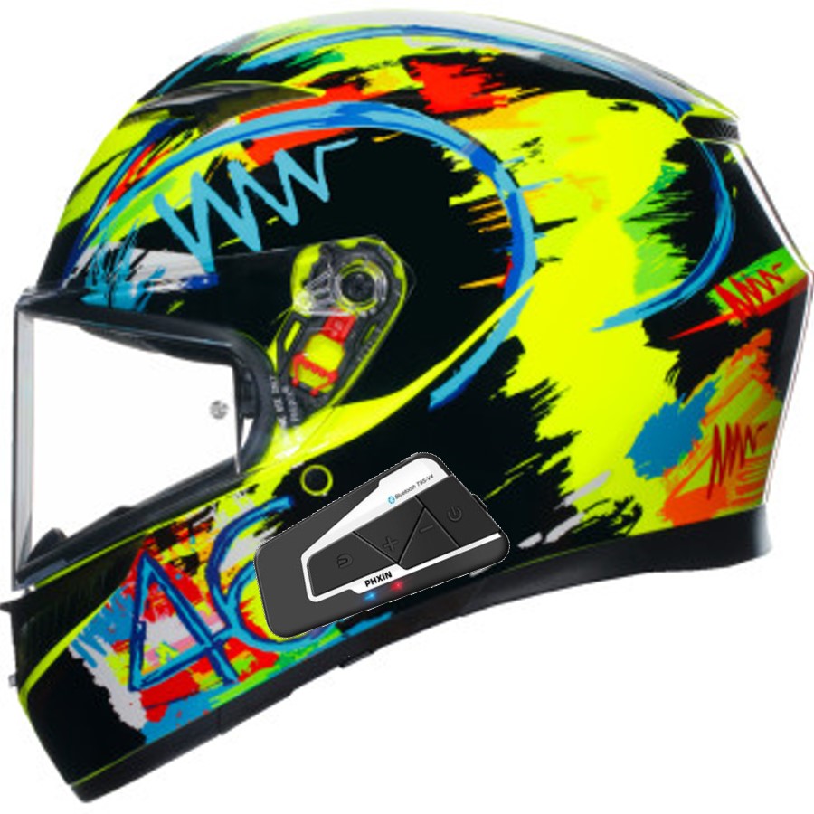 AGV K3 Full Face Bluetooth Helmet Rossi Winter Test 2019