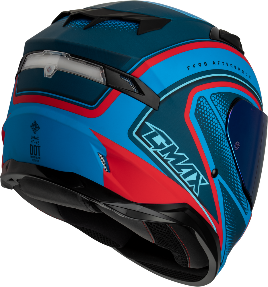 Gmax FF-98 Full Face Helmet Aftershock Matte Blue/Red