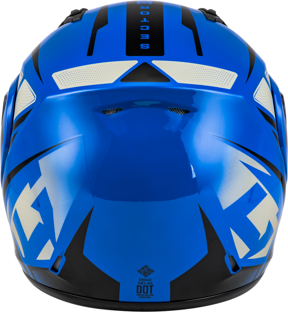 Gmax MD-04 Modular Snow Helmet Sector Gloss Blue Black Electric Shield