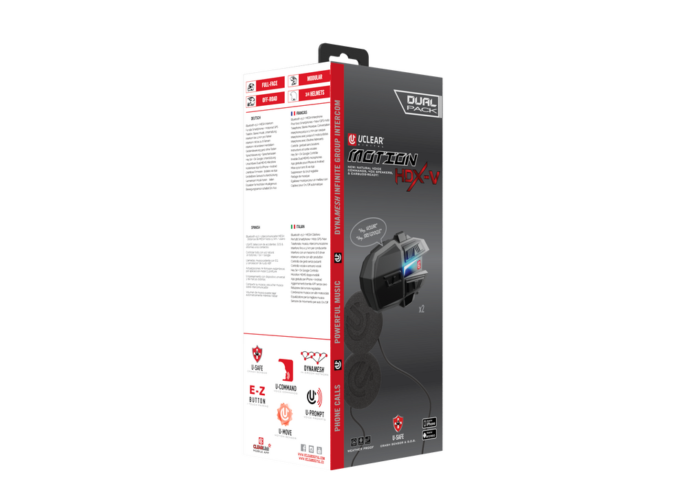 Uclear Motion HDX-V Dual Pack Helmet Audio Kit