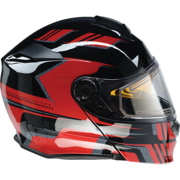 Z1R Solaris Modular Snow Helmet First Tracks Black/Red Electric Shield