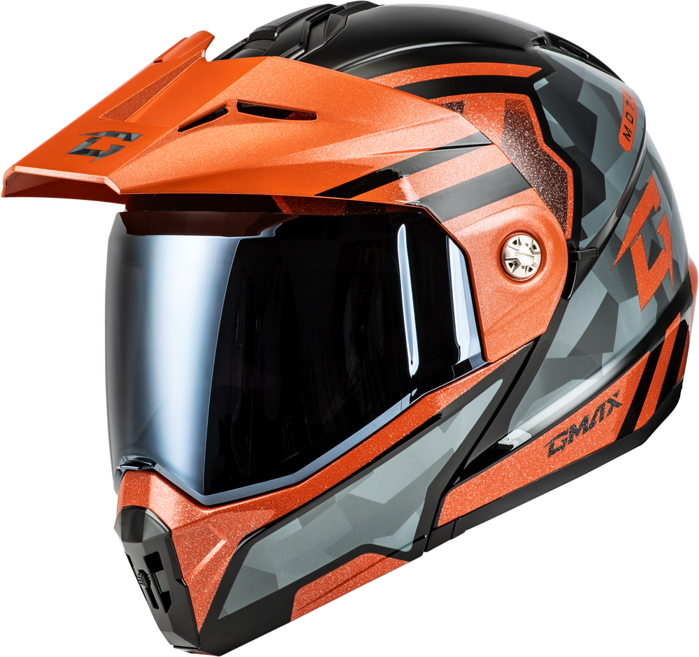 Gmax MD-74 Striker Modular Helmet Black/Grey/Orange