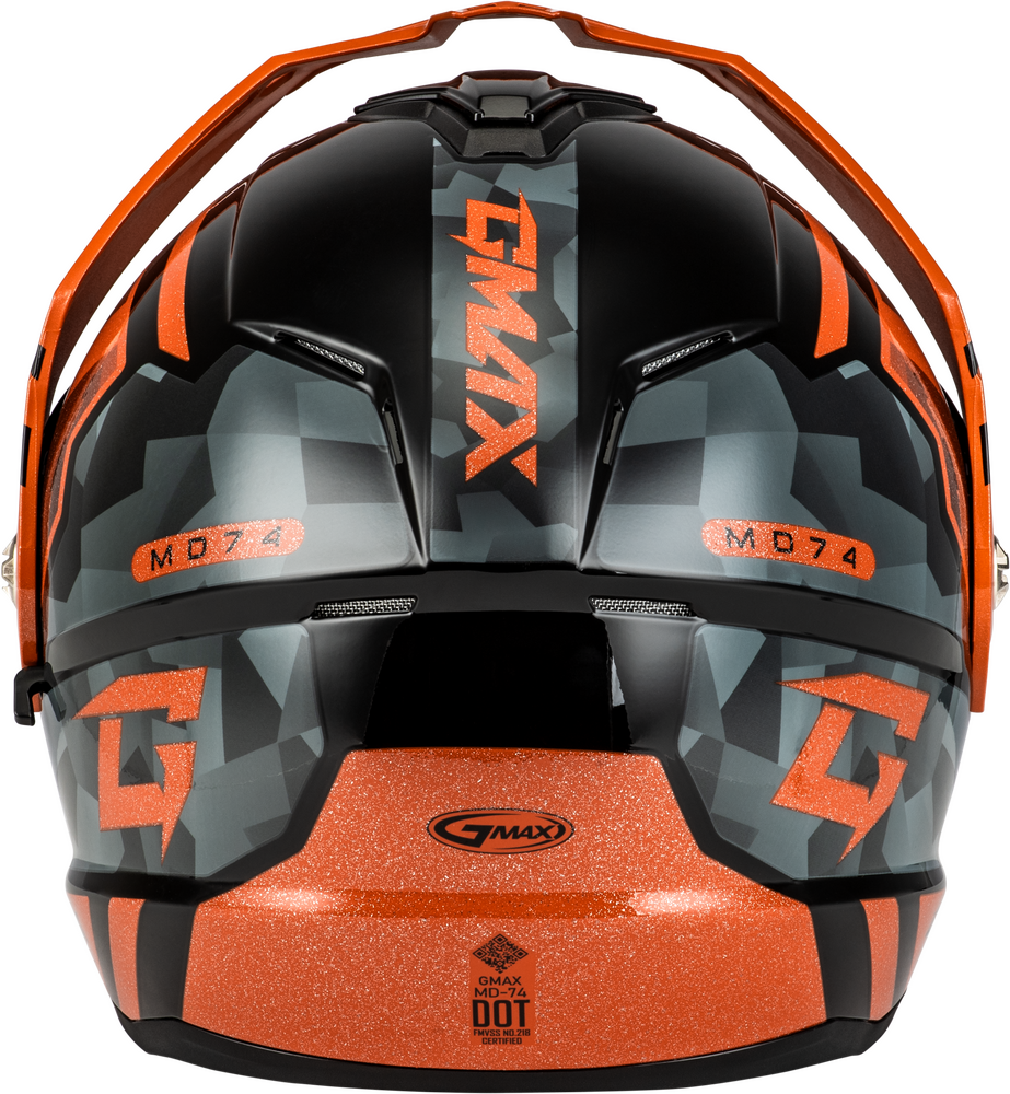 Gmax MD-74 Striker Modular Helmet Black/Grey/Orange