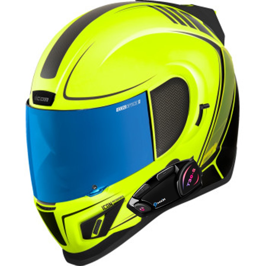 Icon Airform Full Face Bluetooth Helmet Resurgent Hi Viz