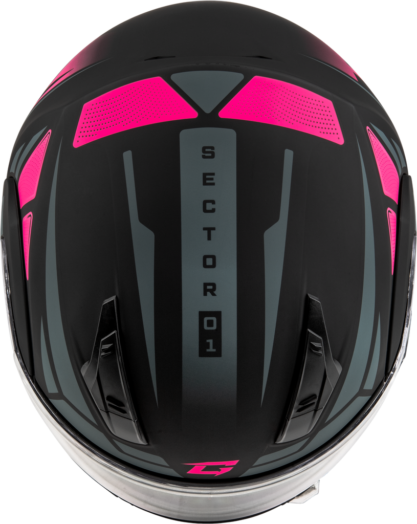 Gmax MD-04 Modular Snow Helmet Sector Matte Black Pink Electric Shield