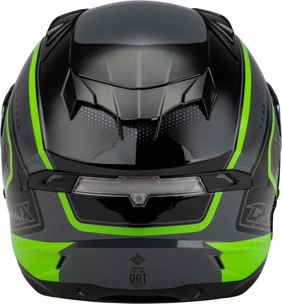 Gmax FF-98 Full Face Helmet Aftershock Grey/Neon Green
