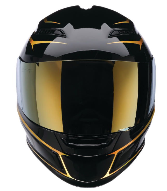Z1R Jackal Full Face Bluetooth Helmet Foil Black Gold