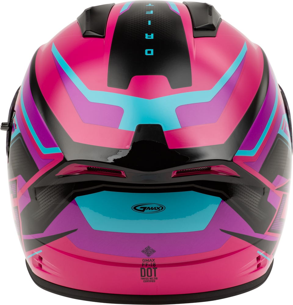 Gmax FF-18 Full Face Bluetooth Helmet Drift Graphic Pink/Blue/Black