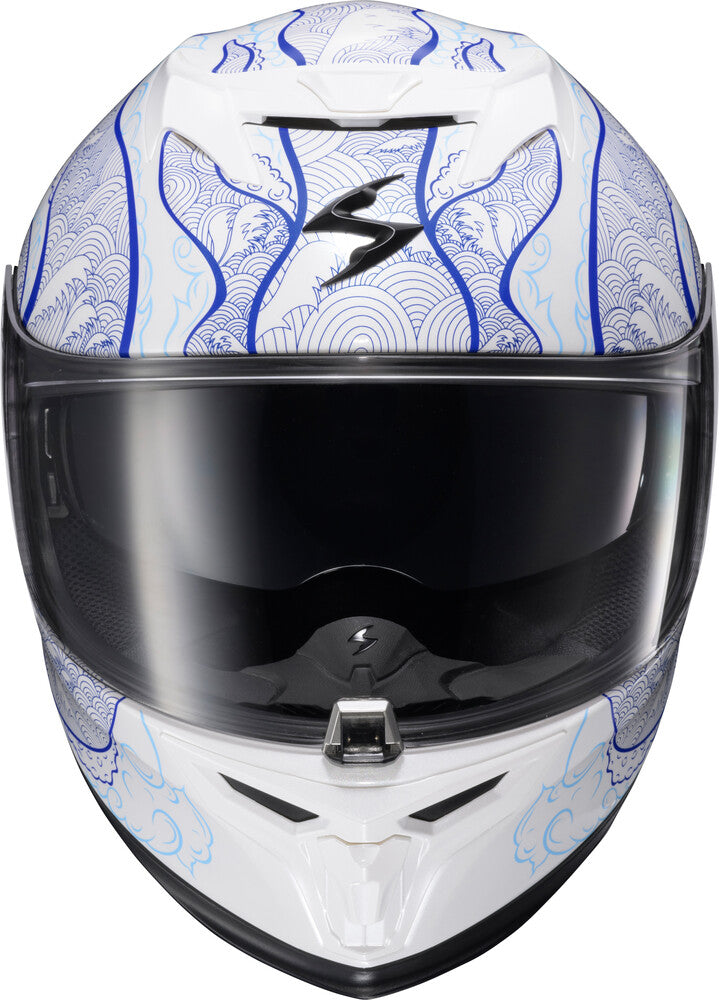 Scorpion EXO-T-520 Full Face Bluetooth Helmet Nama-Shimi White/Blue EXO-COM