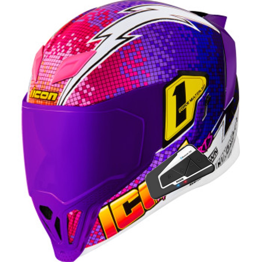 Icon Airflite Full Face Bluetooth Helmet Quarterflash Purple
