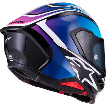 Alpinestars Supertech R7 Helmet Zeal Gloss Black/Blue/Pink Fluo/White