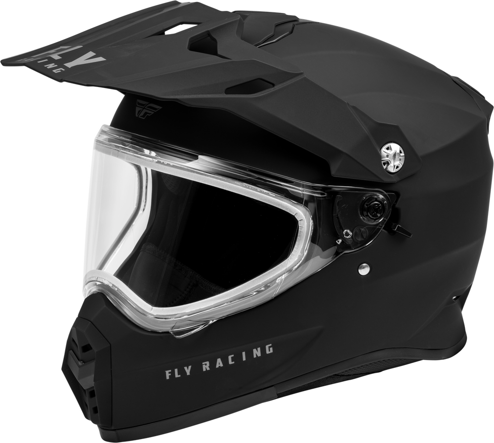 dual lens motorcycle helmet Fly Racing 73-31364L Trekker Cw Solid Helmet Dual Shield Matte Black Large