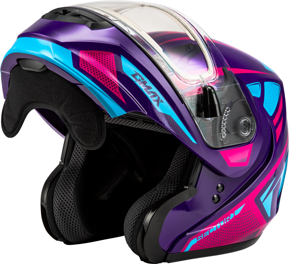 Gmax MD-04 Snow Helmet Sector Gloss Violet Pink Electric Shield