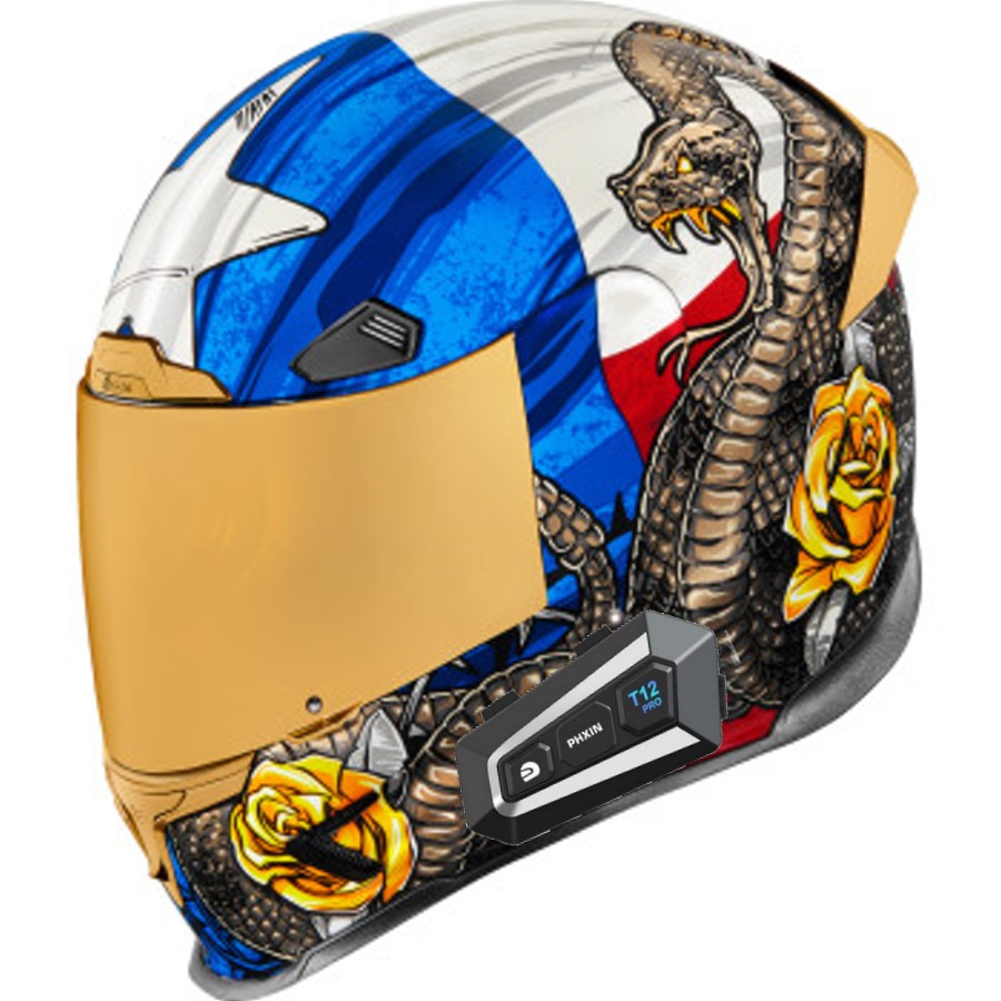 Icon Airframe Pro Full Face Bluetooth Helmet Tejas Libre Glory