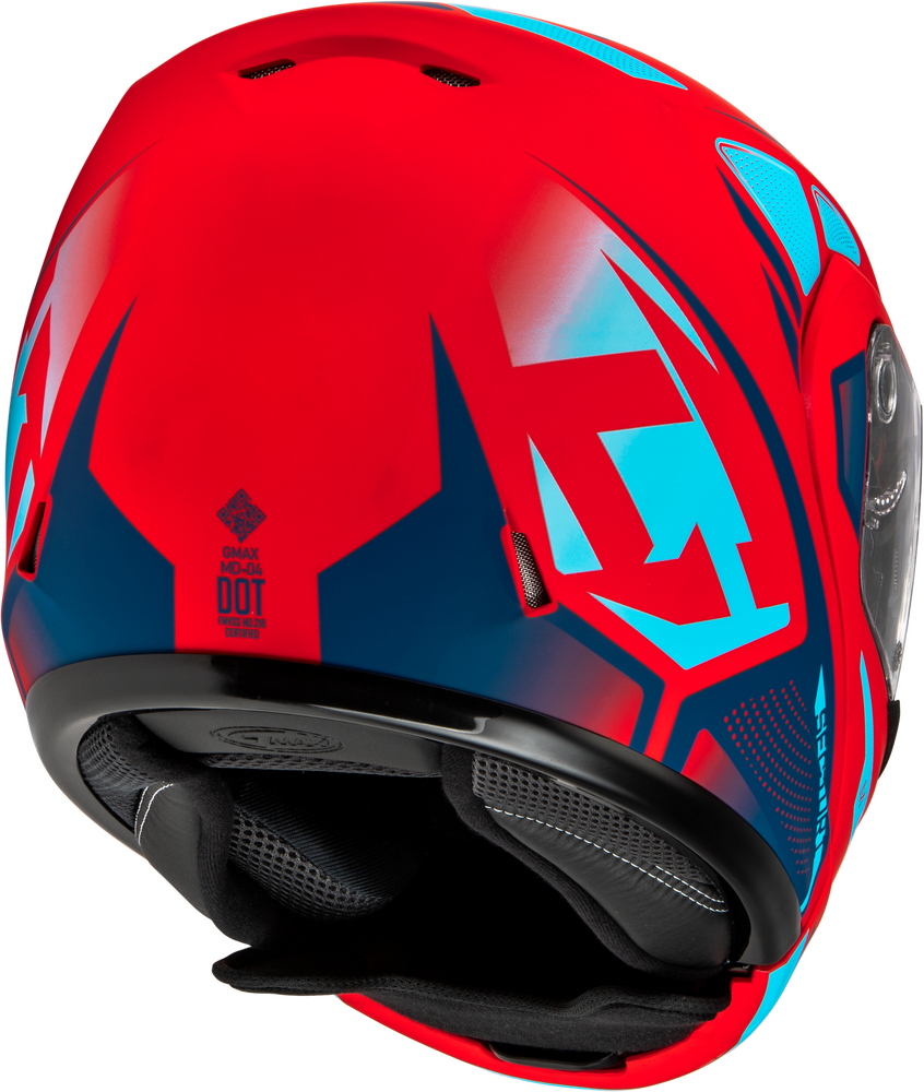 Gmax MD-04 Snow Helmet Sector Matte Red Blue Electric Shield