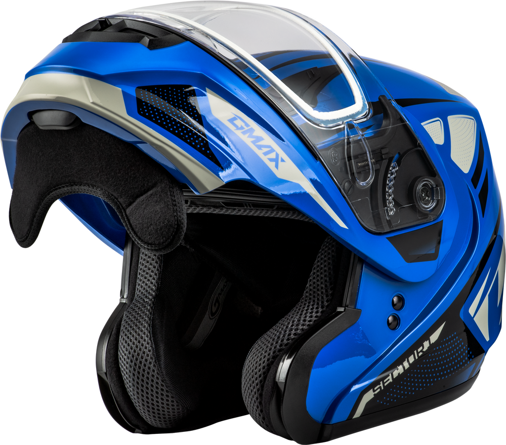 Gmax MD-04 Modular Snow Helmet Sector Gloss Black Blue