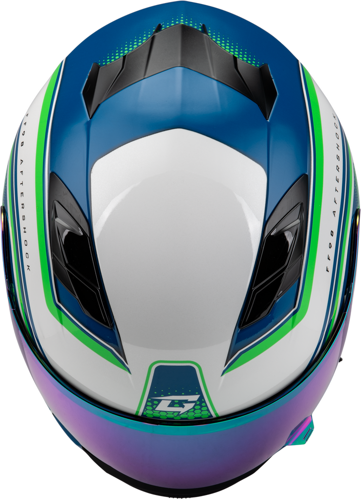 Gmax FF-98 Full Face Helmet Aftershock White/Neon Green