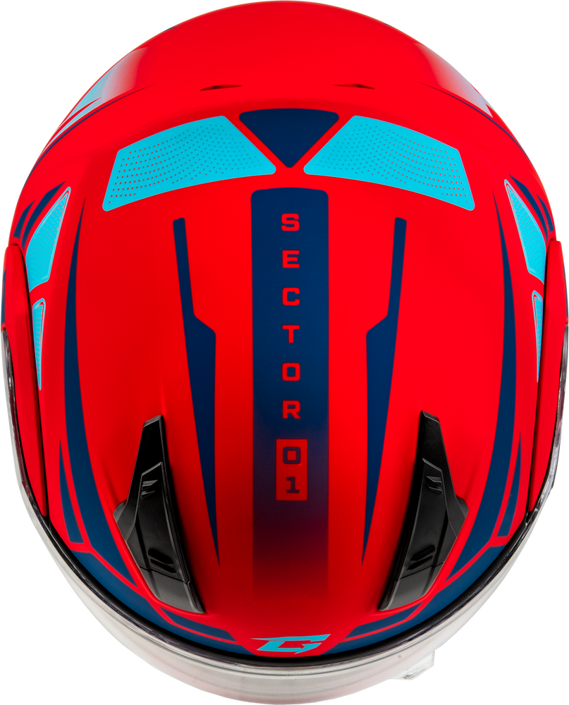 Gmax MD-04 Snow Helmet Sector Matte Red Blue Electric Shield