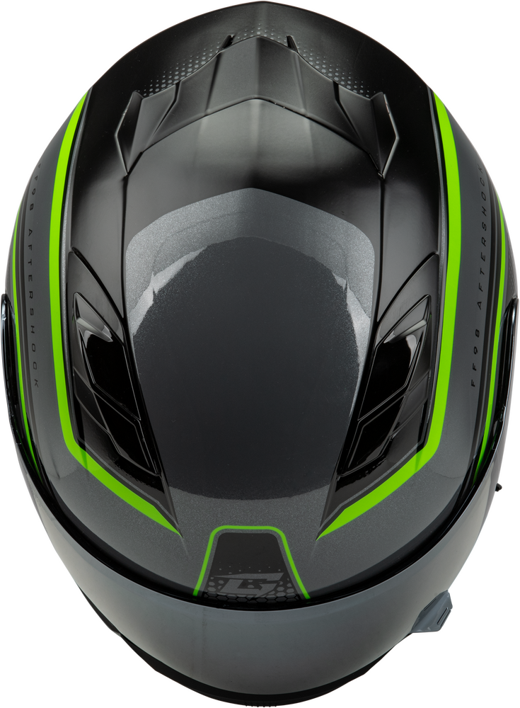 Gmax FF-98 Full Face Helmet Aftershock Grey/Neon Green