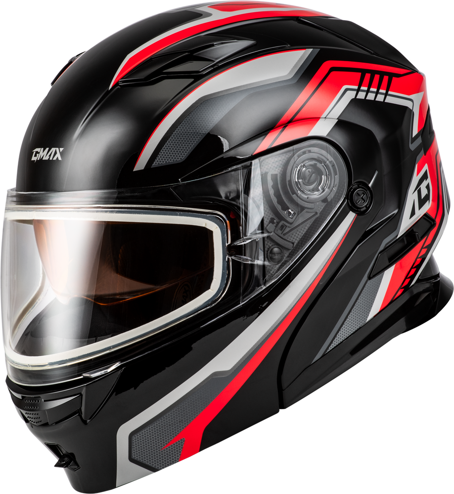 Gmax MD-01S Transistor Modular Snow Helmet Black Red