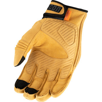 Icon Long Track CX Motorcycle Glove Tan