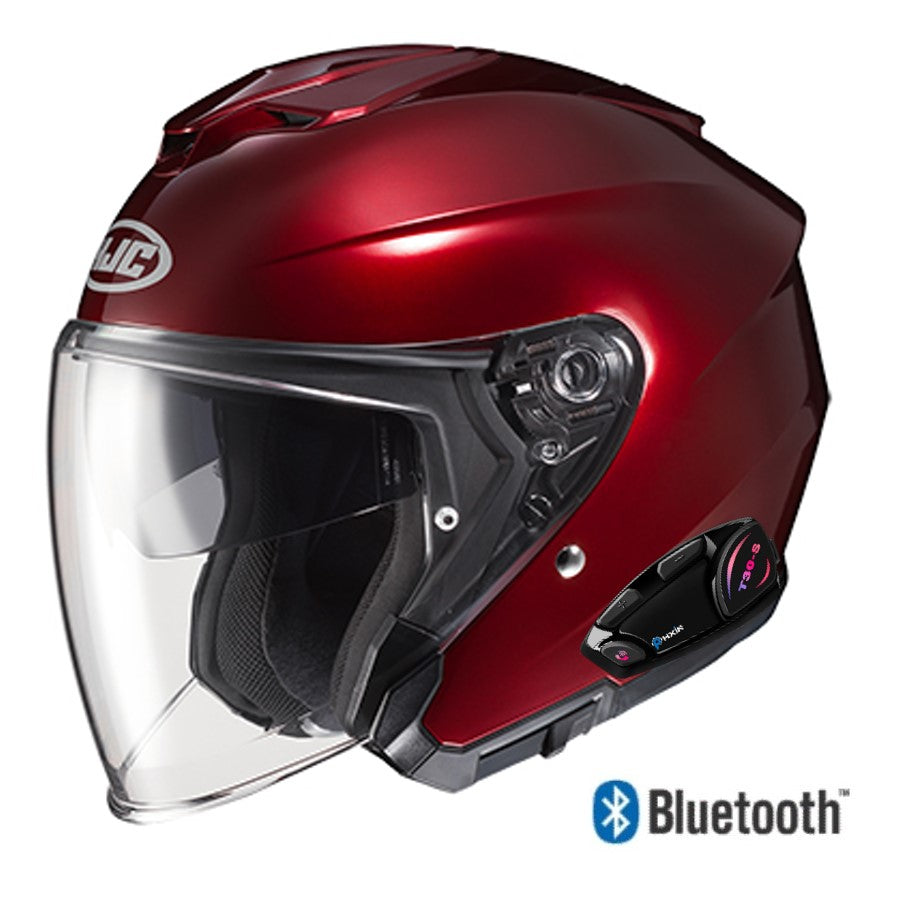 HJC i30 Open Face Bluetooth Helmet Wine