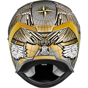 Icon Airform Full Face Bluetooth Helmet Semper Fi - Gold