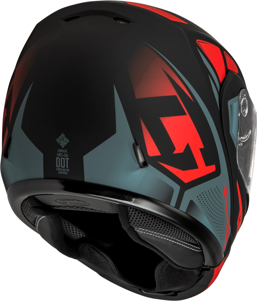 Gmax MD-04 Modular Snow Helmet Sector Matte Black Red
