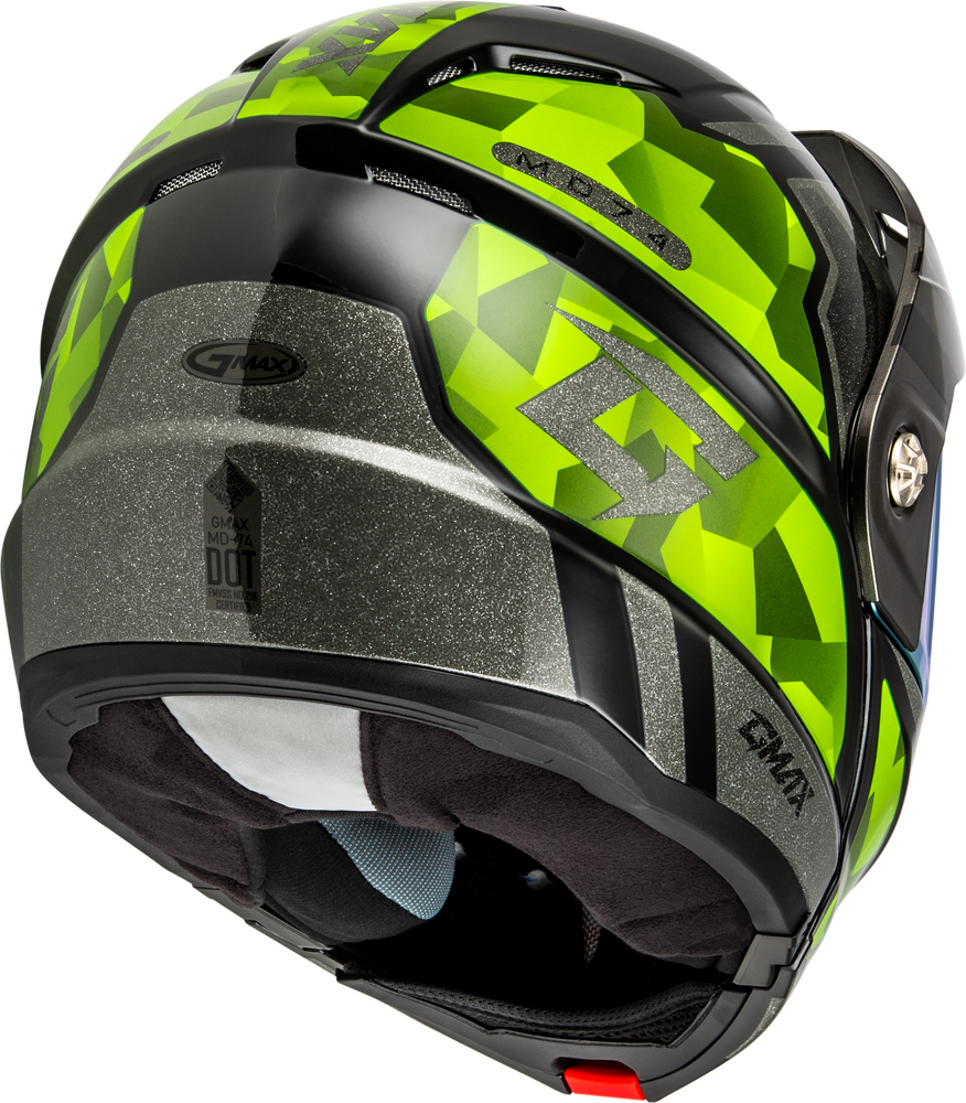 Gmax MD-74 Striker Modular Helmet Black/Silver/Green