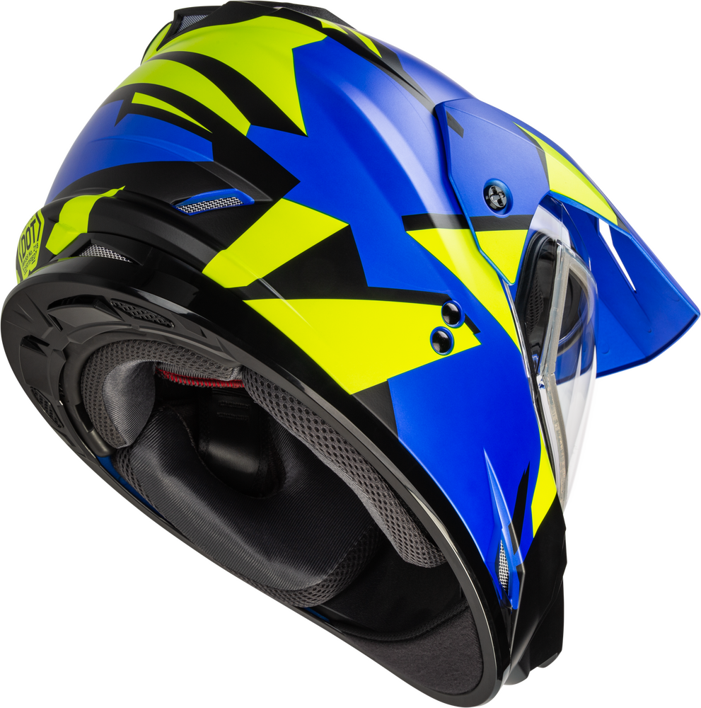 Gmax GM-11 Street Helmet Ripcord Graphic Matte Blue Hi Viz