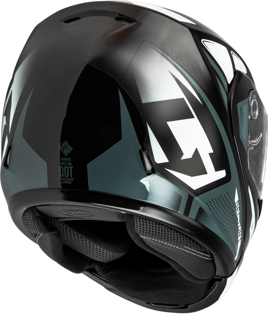 Gmax MD-04 Modular Snow Helmet Sector Gloss Black Silver Electric Shield