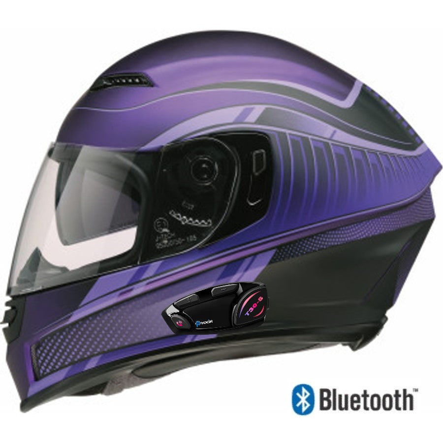 Z1R Jackal Full Face Bluetooth Helmet Dark Matter Purple