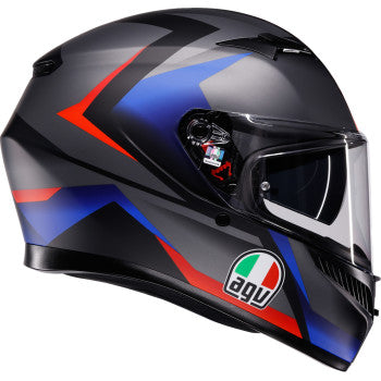 AGV K3 Full Face Bluetooth Helmet Striga Matte Black/Blue/Red