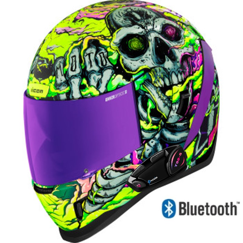 Icon Airform Full Face Bluetooth Helmet Hippy Dippy Purple