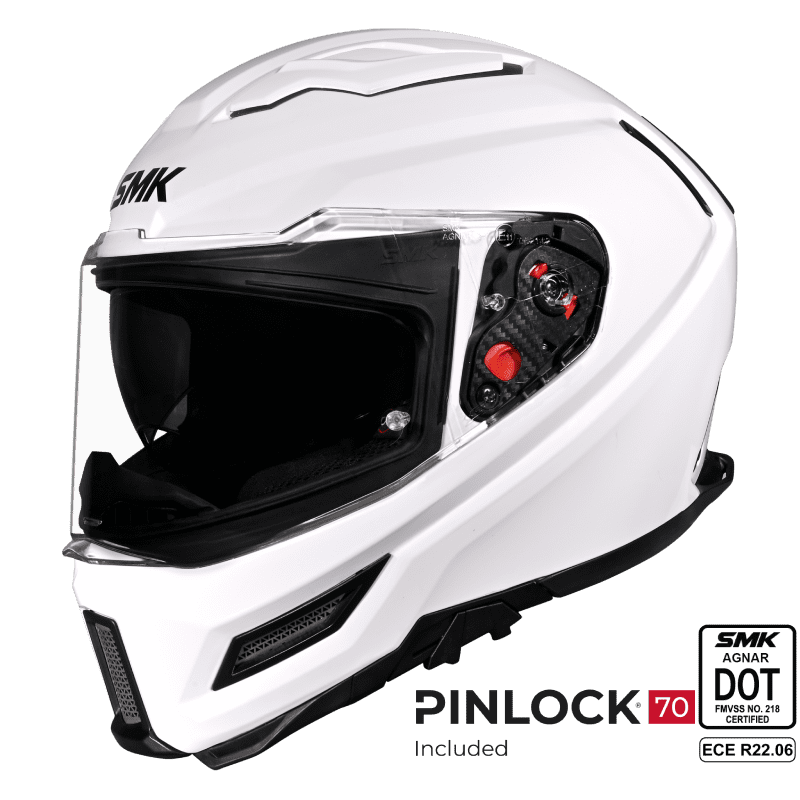 SMK Agnar Full Face Helmet Gloss White
