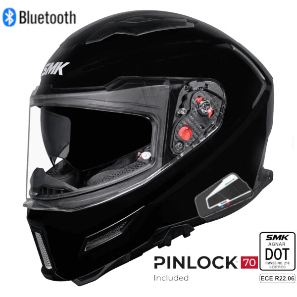 SMK Agnar Bluetooth Helmet Gloss Black