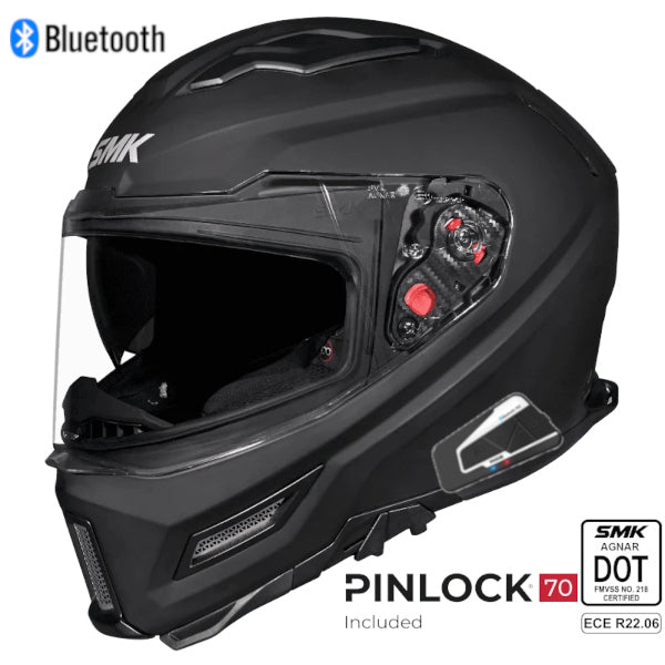 SMK Agnar Bluetooth Helmet Matte Black