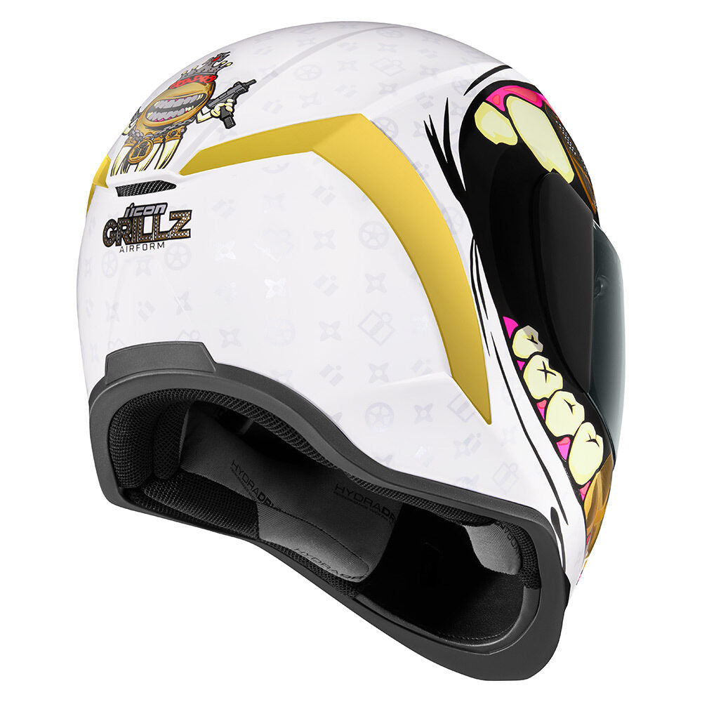 Icon Airform Grillz Graphic White Full Face Bluetooth Helmet