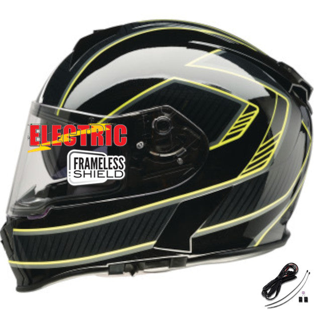 Z1R Warrant Full Face Snow Helmet Amplify Black/Hi-Viz Electric Shield