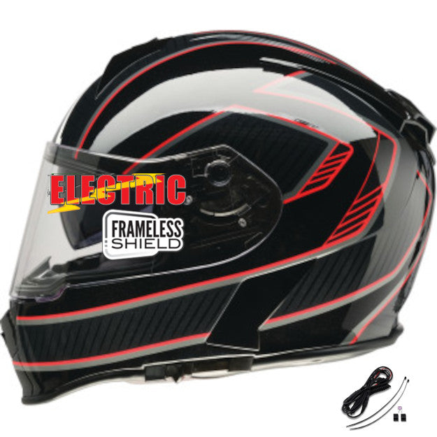 Z1R Warrant Full Face Snow Helmet Amplify Black/Red Electric Shield