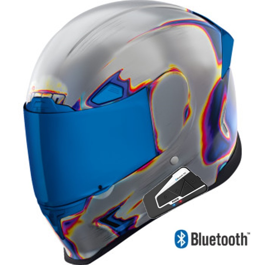 bluetooth motorcycle helmet silver ICON Airframe Pro Helmet - Re-Entry - Silver